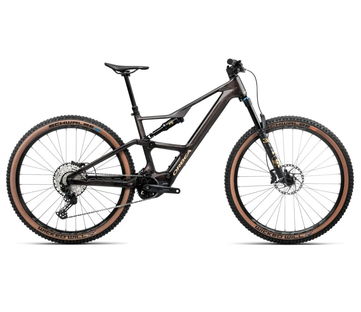 ORBEA RISE SL M20 630W Heren Cosmic Carbon View - Golden Sand (Gloss) L L 2025