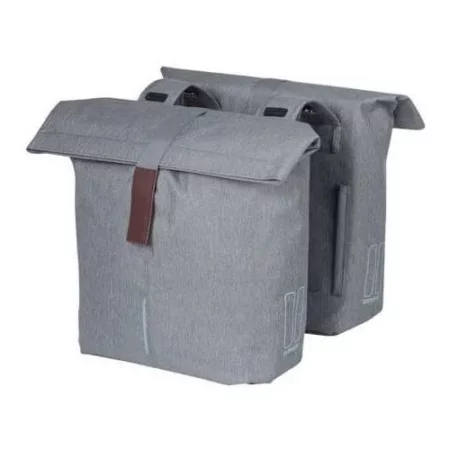 Basil fietstas dubbel City grey melee 28-32L